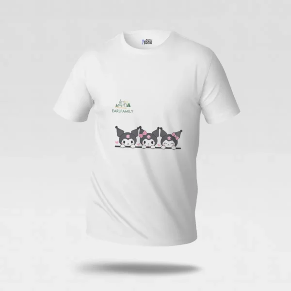 تیشرت کورومی طرح سه‌تایی کارتونی (Kuromi) کد po7357
