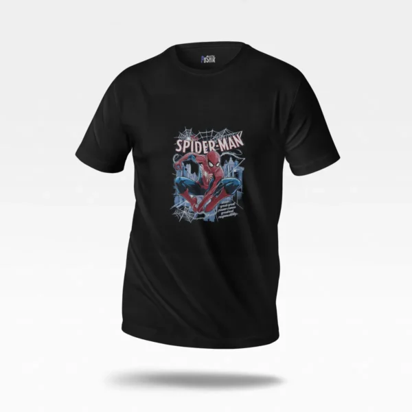 تیشرت مرد عنکبوتی طرح کمیک شهری (Spider-Man) کد po7483