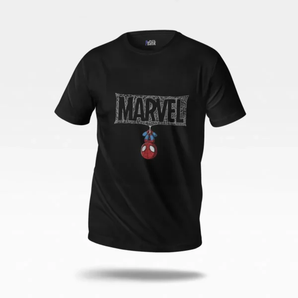 تیشرت مرد عنکبوتی طرح مارول آویزان (Spider-Man) کد po7603