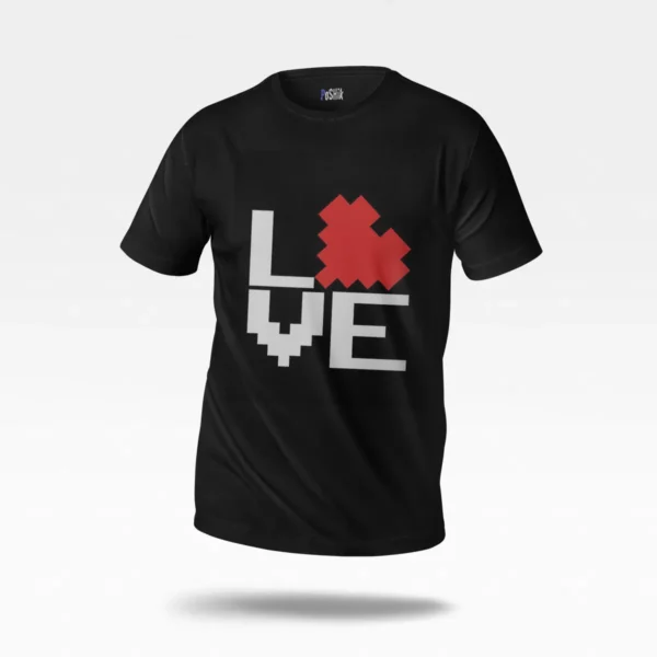 تیشرت طرح تایپوگرافی پیکسلی Love کد po8031