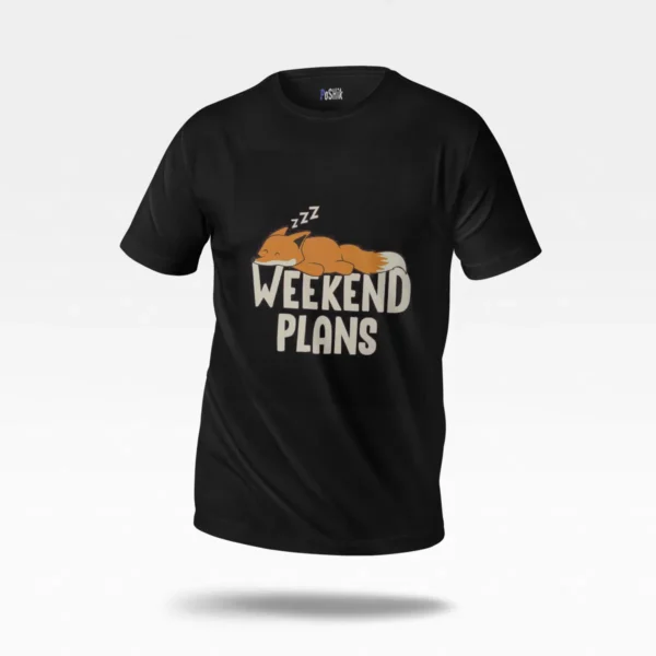 تیشرت روباه طرح Weekend Plans کد po8092