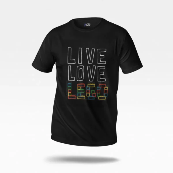 تیشرت لگو طرح تایپوگرافی Live Love LEGO کد po8141