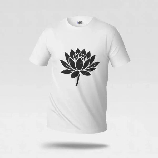تیشرت گل نیلوفر طرح مینیمال لوتوس (Lotus) کد po853