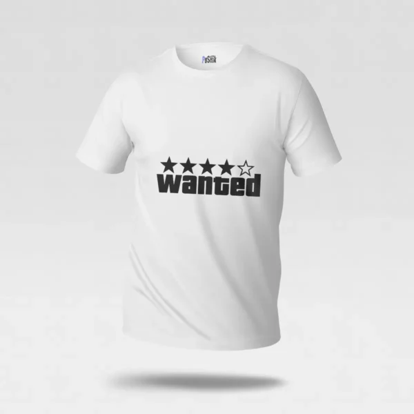 تیشرت بازی جی‌تی‌ای طرح درجه تحت تعقیب (GTA Wanted) کد po861