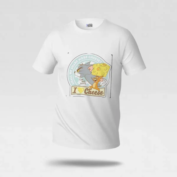 تیشرت تام و جری طرح پنیر کارتونی (Tom and Jerry) کد po877