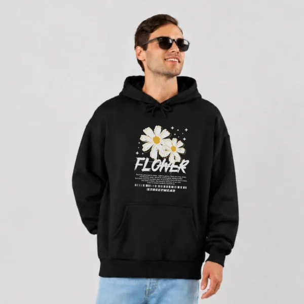هودی گل سفید طرح Flower Streetwear کد 28804