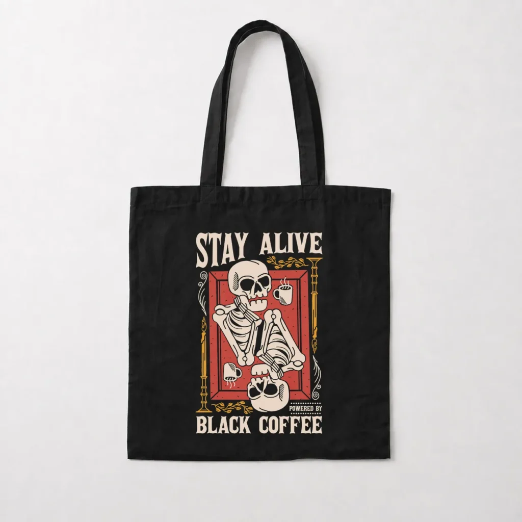 توت بگ جمجمه طرح Stay Alive Black Coffee کد 28360