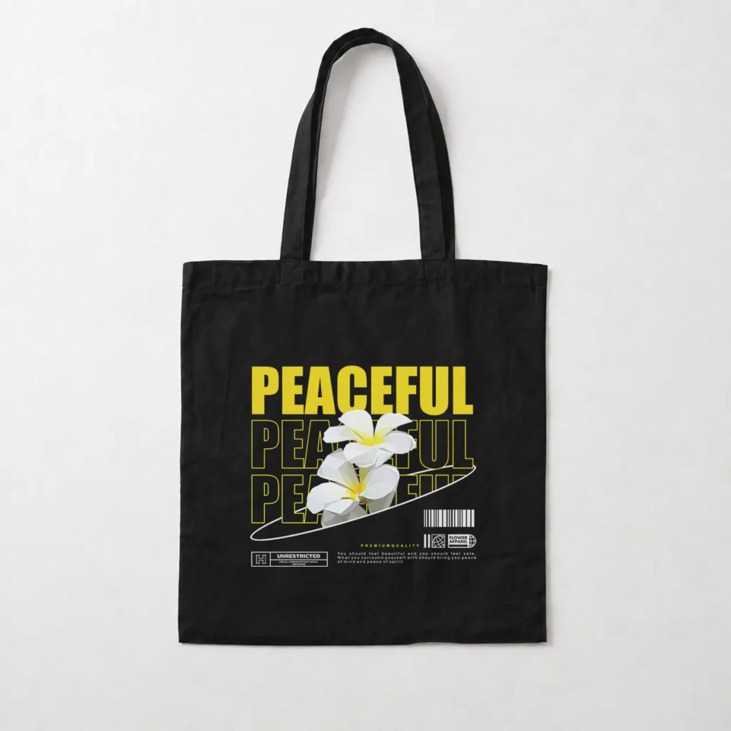 توت بگ گل سفید طرح Peaceful کد 28722