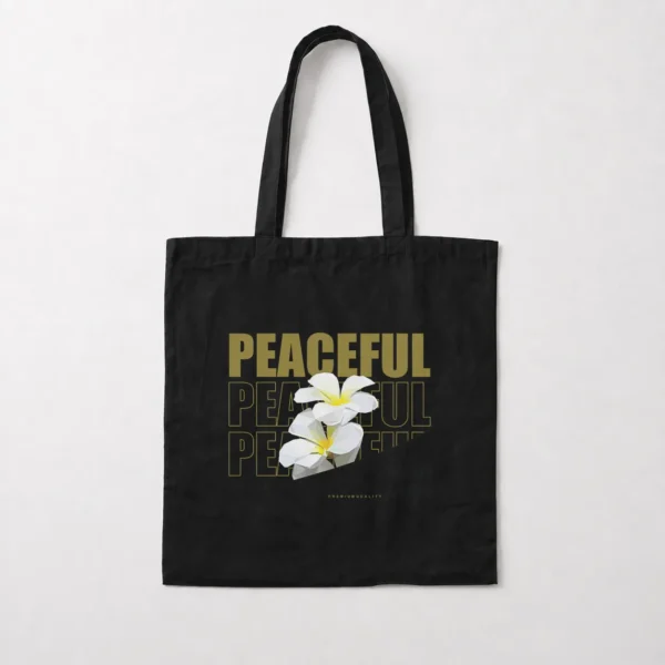 توت بگ گل سفید مینیمال طرح Peaceful کد 28723