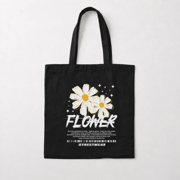 توت بگ گل سفید طرح Flower Streetwear کد 28804