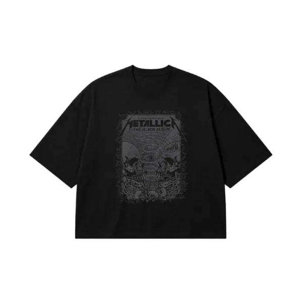 تیشرت باکسی متالیکا طرح Black Album دارک کد 23846