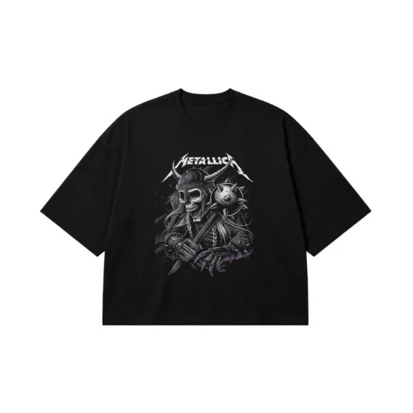 تیشرت باکسی متالیکا طرح جنگجوی جمجمه کد 23851