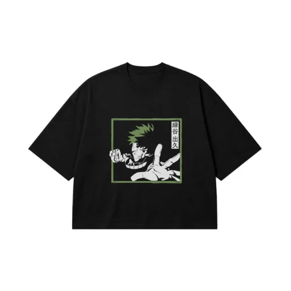 تیشرت باکسی انیمه My Hero Academia طرح میدوریا (Izuku Midoriya) کد 23932