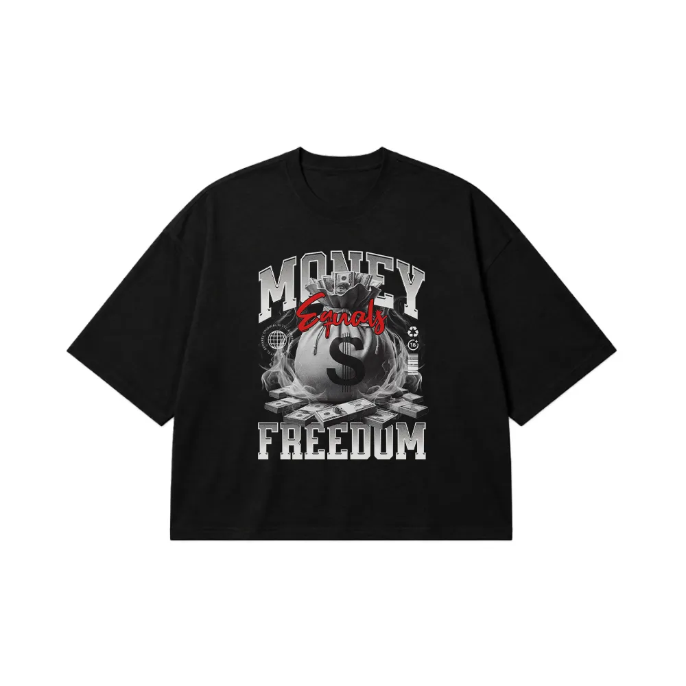 تیشرت باکسی پول طرح Money Equals Freedom کد 24203