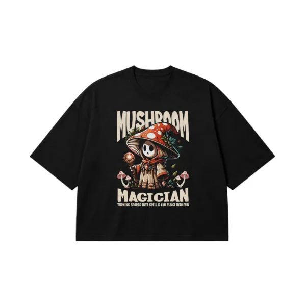 تیشرت باکسی قارچ کارتونی طرح Mushroom Magician کد 24376