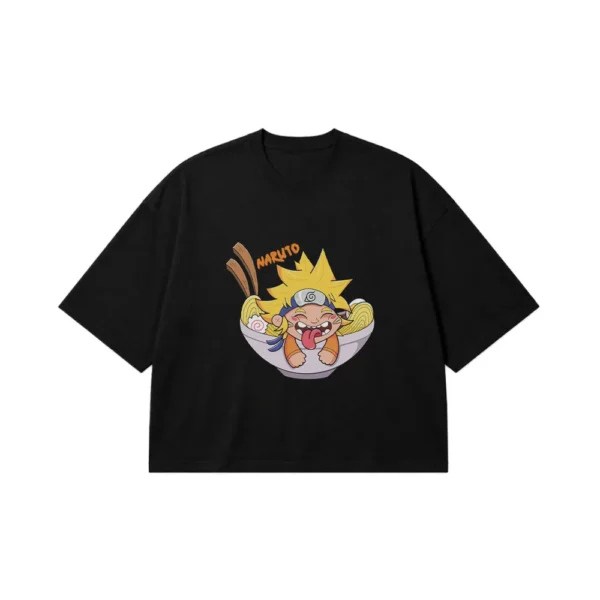 تیشرت باکسی انیمه ناروتو طرح کاسه رامن کد 24515