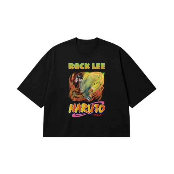 تیشرت باکسی انیمه ناروتو طرح راک لی (Rock Lee) کد 24601