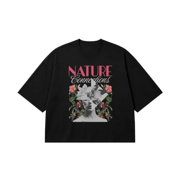 تیشرت باکسی طرح طبیعت و گل Nature Connections کد 24621