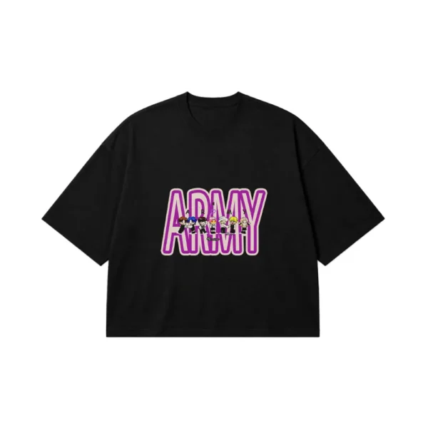تیشرت باکسی بی‌تی‌اس طرح آرمی (BTS Army) کد 24693