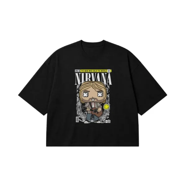 تیشرت باکسی نیروانا طرح کورت کوبین (Kurt Cobain) کد 24809