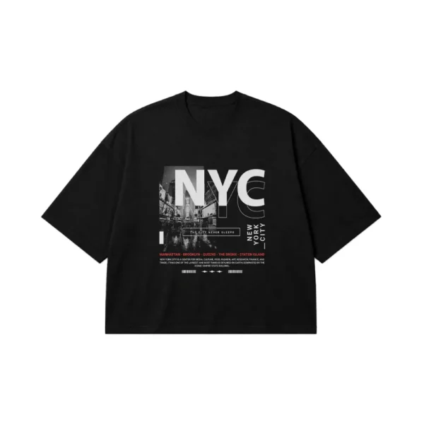 تیشرت باکسی نیویورک طرح تایپوگرافی (NYC) کد 24870