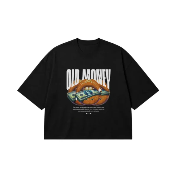 تیشرت باکسی طرح Old Money با لب و پول کد 24916