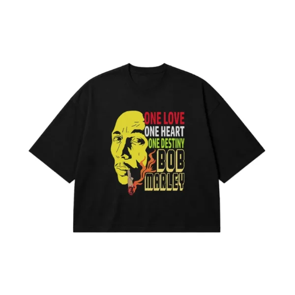 تیشرت باکسی باب مارلی طرح پرتره (Bob Marley) کد 24939