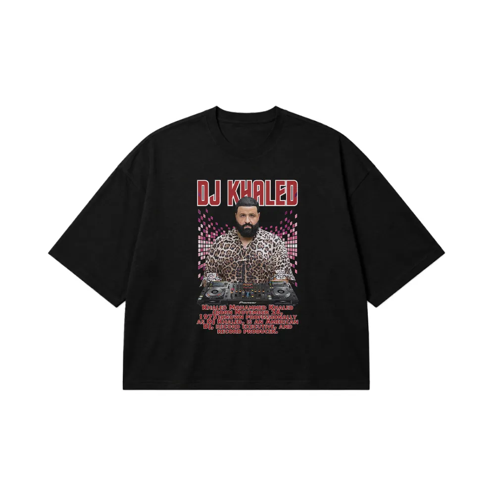 تیشرت باکسی دی‌جی خالد طرح پرتره (DJ Khaled) کد 25076