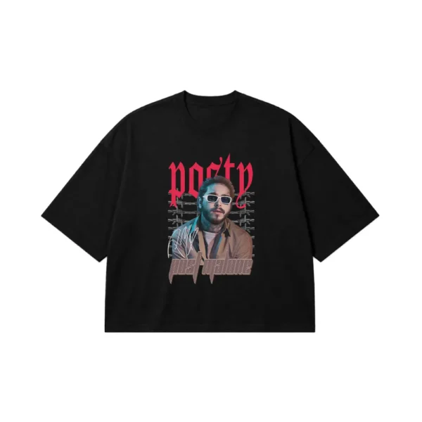 تیشرت باکسی پست مالون طرح گاتیک (Post Malone) کد 25088