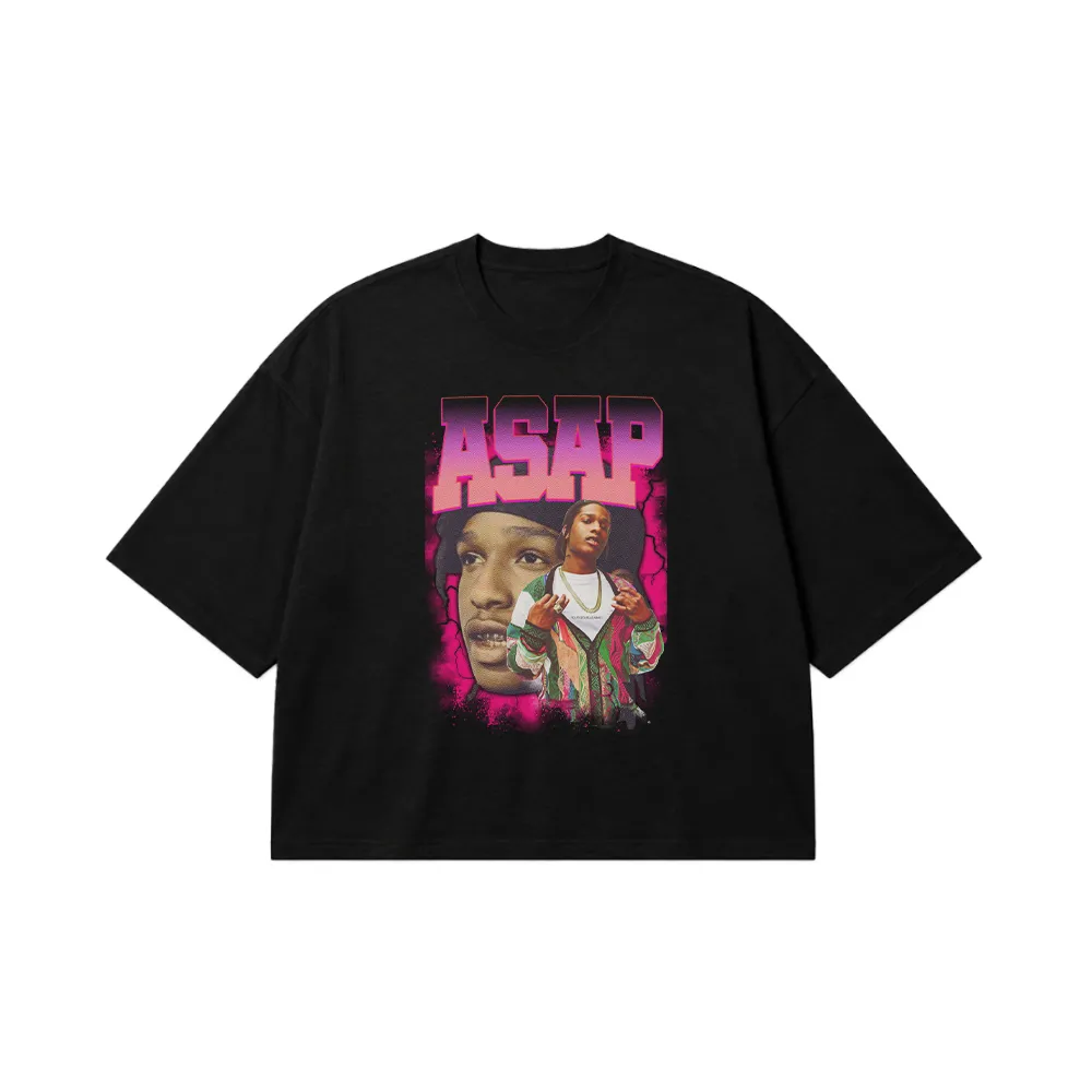 تیشرت باکسی ای‌سپ راکی طرح صورتی (A$AP Rocky) کد 25110