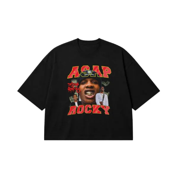 تیشرت باکسی ای‌سپ راکی طرح کلاه بینی (A$AP Rocky) کد 25112