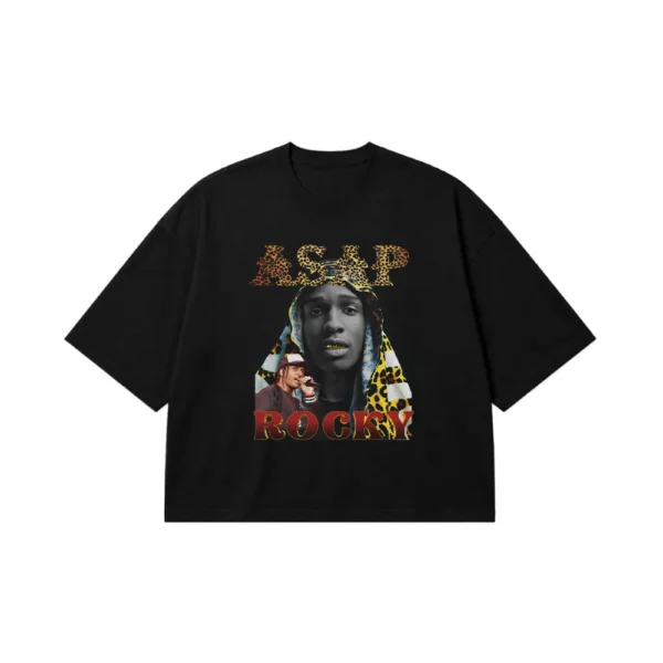 تیشرت باکسی ای‌سپ راکی طرح پلنگی (A$AP Rocky) کد 25114