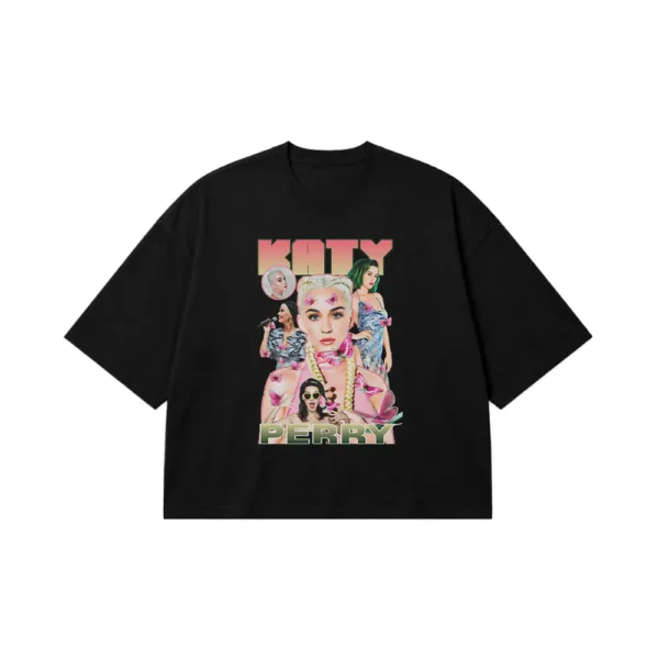 تیشرت باکسی کیتی پری طرح گل (Katy Perry) کد 25131