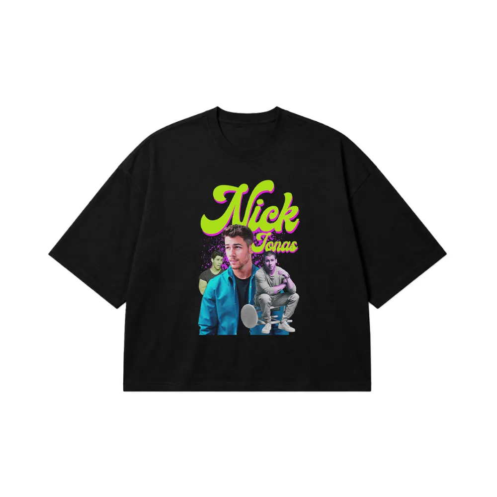 تیشرت باکسی نیک جوناس طرح پرتره (Nick Jonas) کد 25140