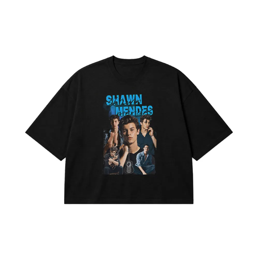 تیشرت باکسی شان مندز طرح گیتار (Shawn Mendes) کد 25150