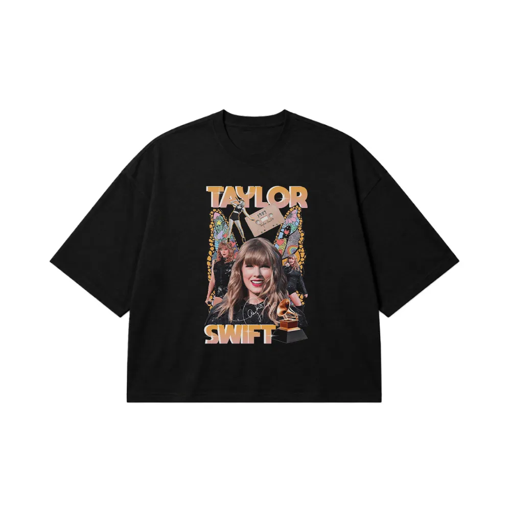 تیشرت باکسی تیلور سویفت طرح پرتره (Taylor Swift) کد 25151