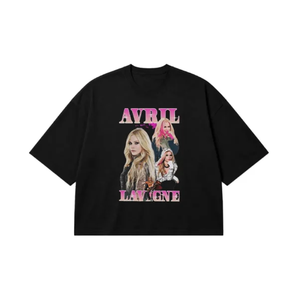 تیشرت باکسی اوریل لاوین طرح پاپ‌راک (Avril Lavigne) کد 25200