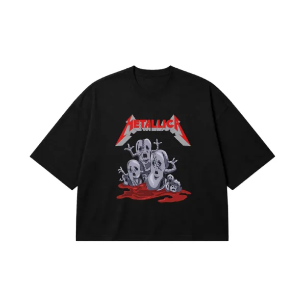 تیشرت باکسی متالیکا طرح جمجمه (Metallica) کد 25213