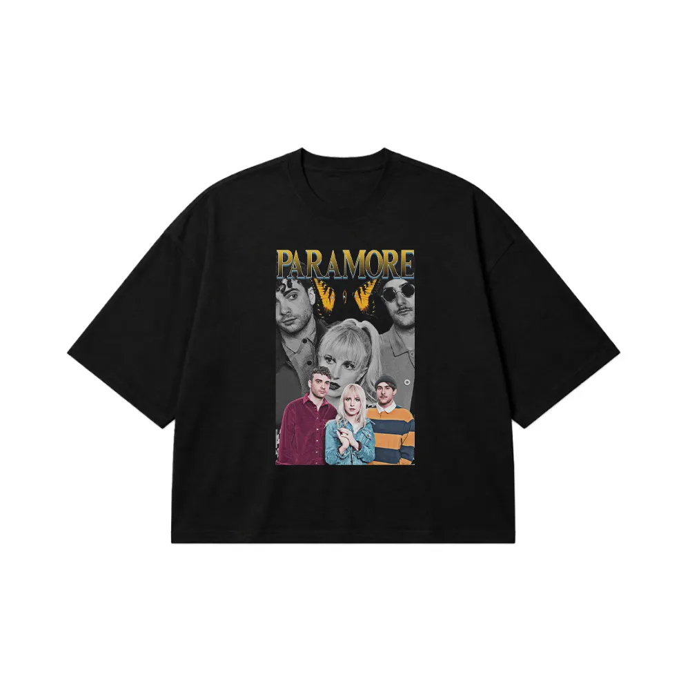 تیشرت باکسی پارامور طرح گروه موسیقی (Paramore) کد 25217