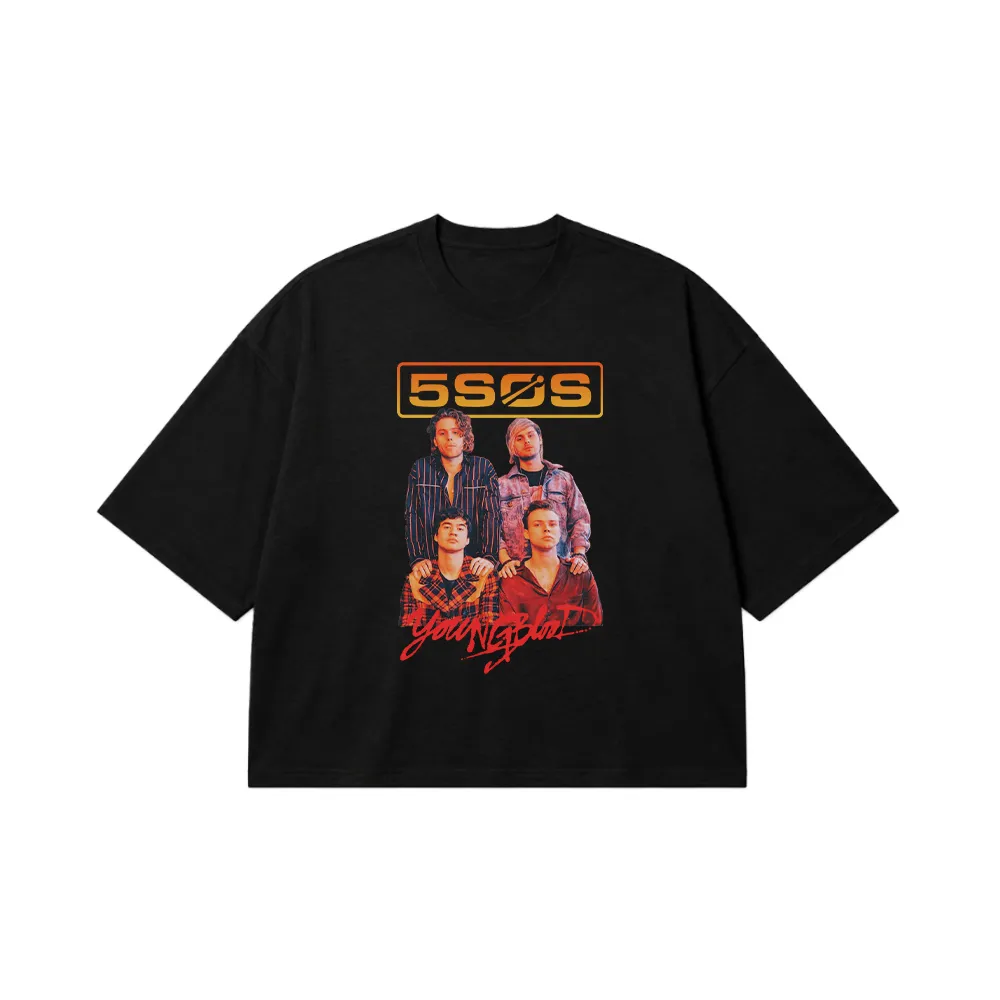 تیشرت باکسی 5 Seconds of Summer طرح گروهی (5SOS) کد 25223