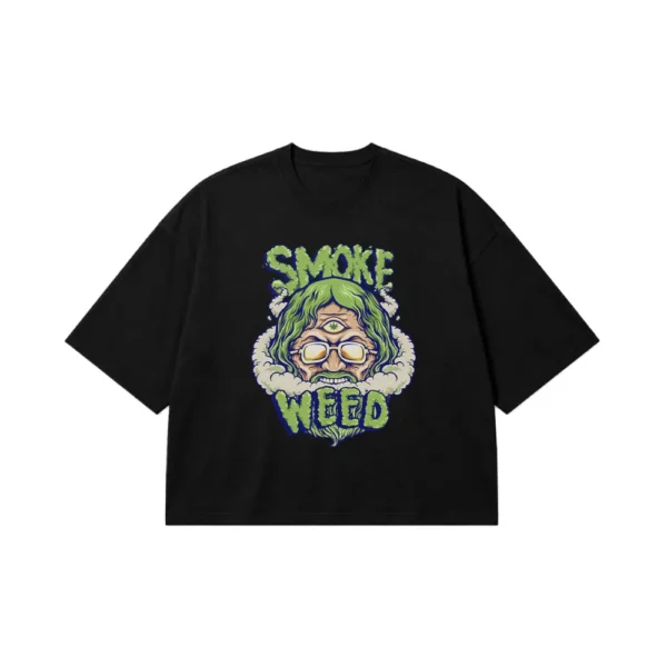 تیشرت باکسی طرح چهره دودی Smoke Weed کد 26066