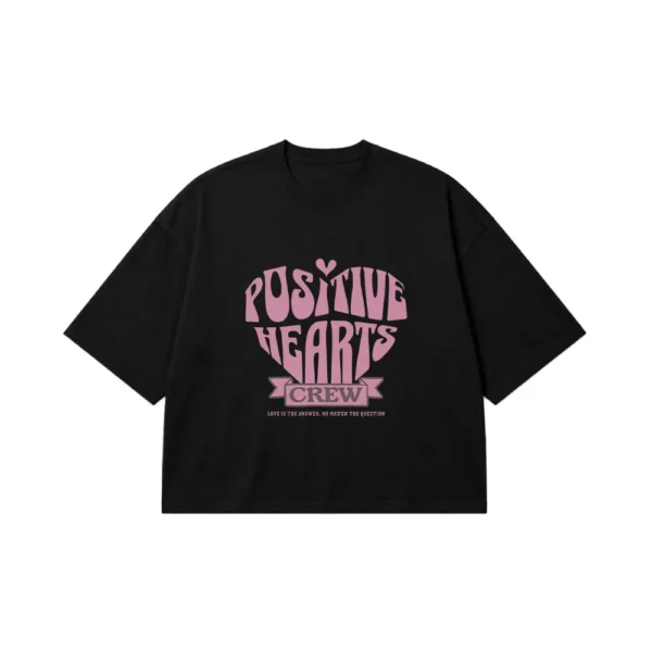 تیشرت باکسی طرح Positive Hearts Crew کد 26114