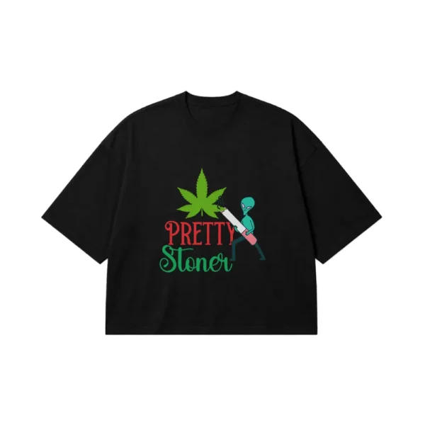 تیشرت باکسی بیگانه طرح Pretty Stoner کد 26149