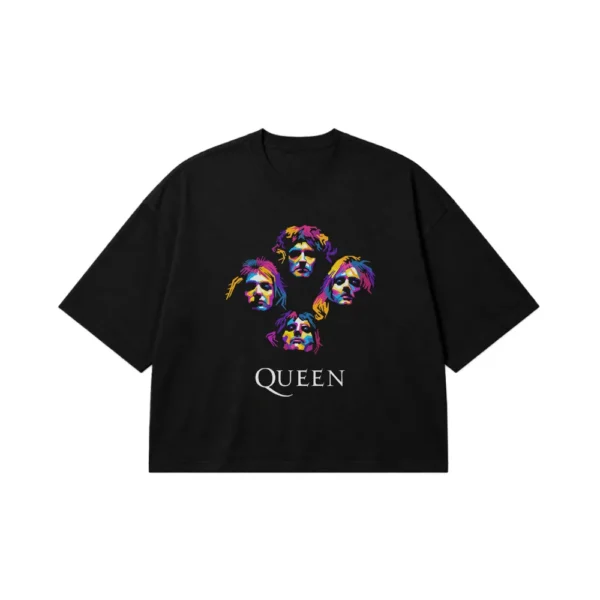تیشرت باکسی کویین طرح پرتره اعضا (Queen) کد 26249