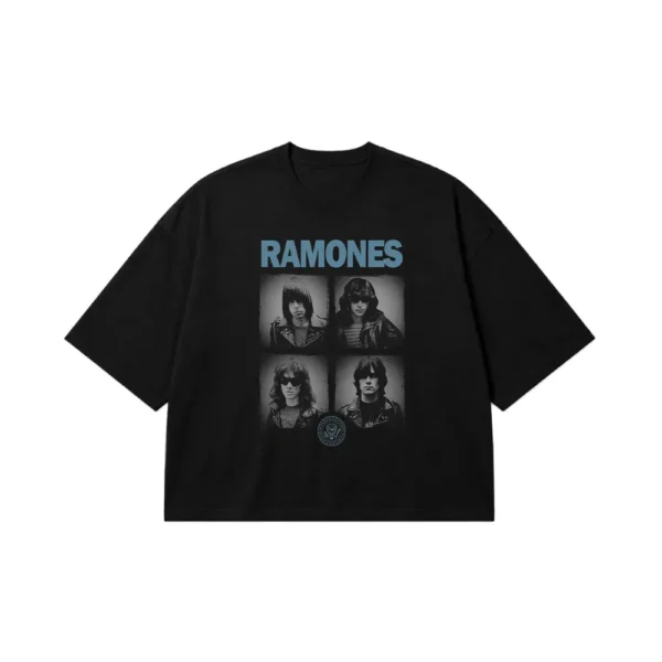 تیشرت باکسی رامونز طرح پرتره گروه راک (Ramones) کد 26325