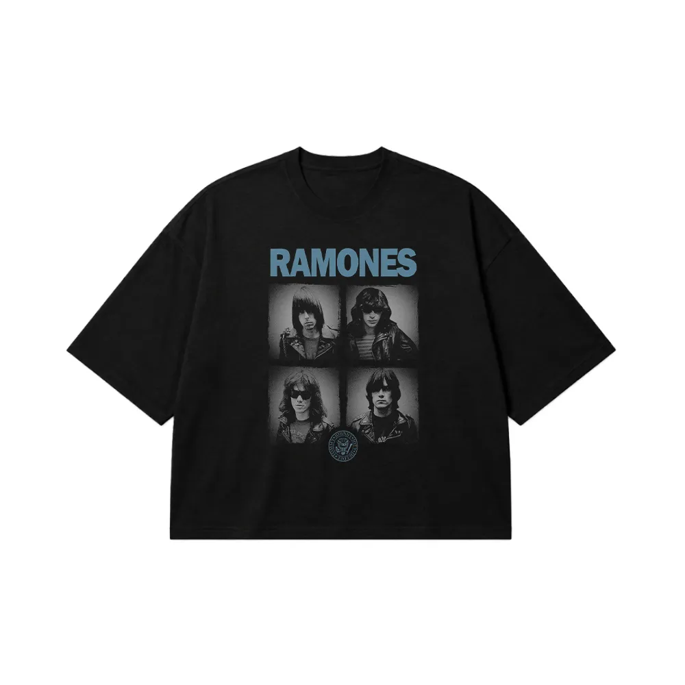 تیشرت باکسی رامونز طرح پرتره گروه راک (Ramones) کد 26325