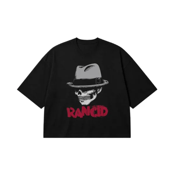 تیشرت باکسی رنسید طرح جمجمه کلاه‌دار (Rancid) کد 26333