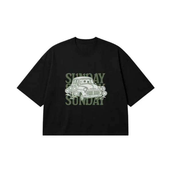 تیشرت باکسی ون کلاسیک طرح Sunday کد 26508