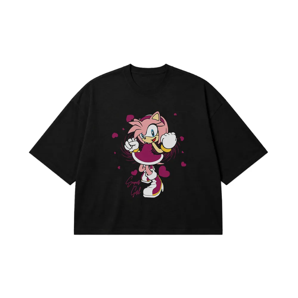 تیشرت باکسی سونیک طرح امی رز (Amy Rose) کد 26632