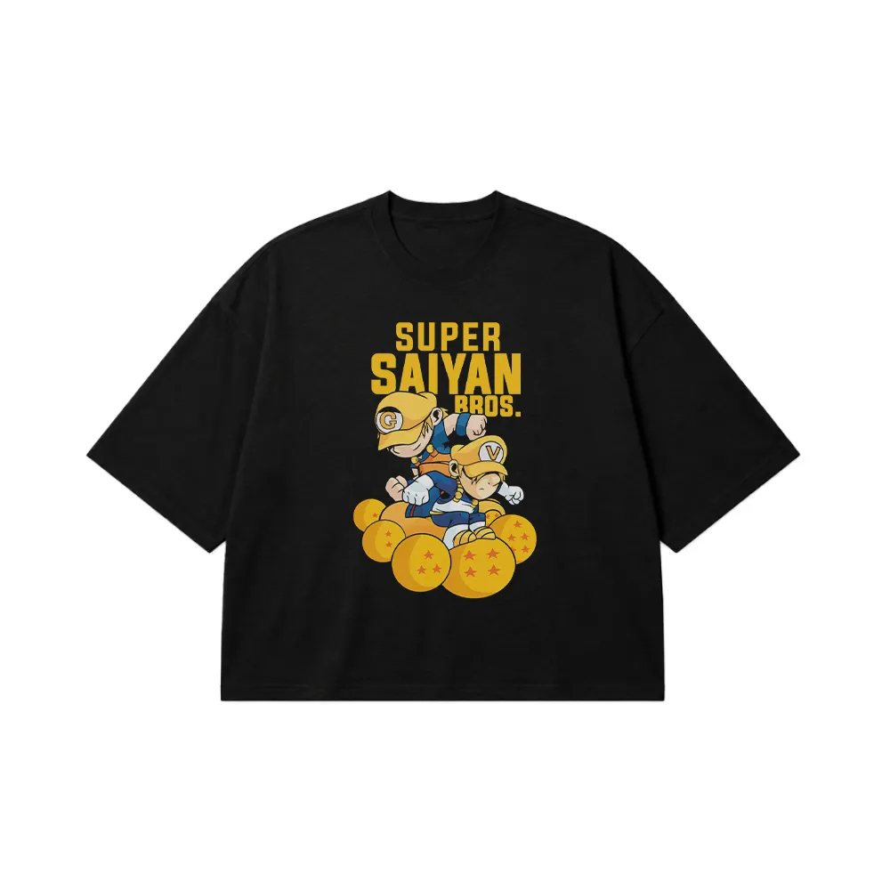 تیشرت باکسی سوپر ماریو و دراگون بال طرح Super Saiyan Bros کد 26677